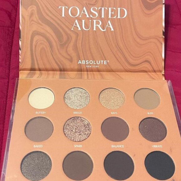 ABSOLUTE NEW YORK TOASTED AURA EYESHADOW & BLUSH 12 COLOR MULTI FORMULA PALETTE - Picture 4 of 8